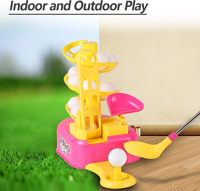 iPlay, iLearn Girl Golf Toys Set for 3 4 Year Olds 15 Balls 5 6 7 8