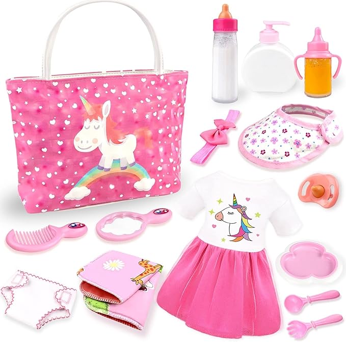 BNUZEIYI Baby Doll Accessories -Baby Doll Feeding and Caring Set 14-16 Inch 18 Inch