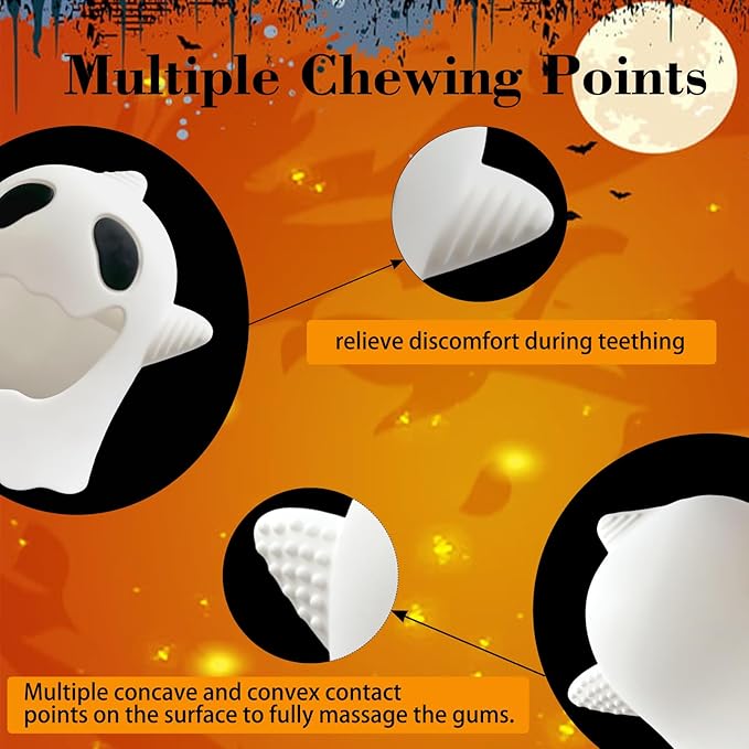 Halloween teethers for Baby, Cute Cartoon Baby Teething Toy 3-6 Months 6-12 Months