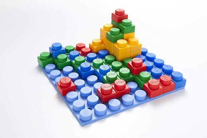 UNiPLAY Platform Soft Building Blocks — Educational Sensory Stacking Blocks, 11 x 11 Inch 3 Months (64-Piece Set)