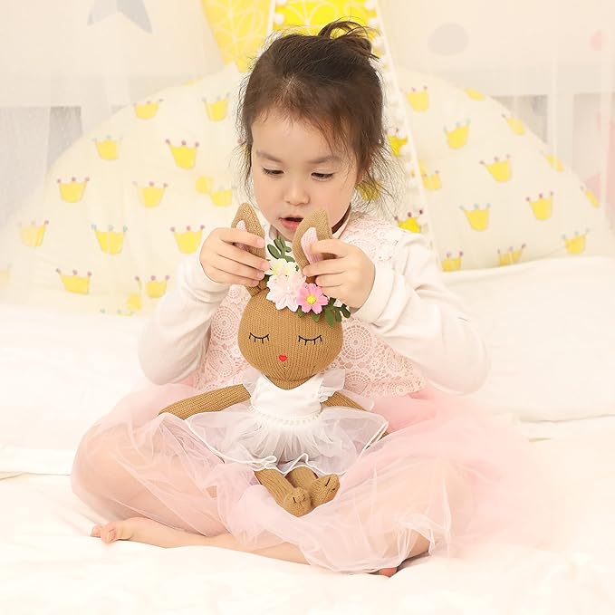 Ballerina Doll Handmade Stuffed Animal Bunny Plush Animal Doll, Plush