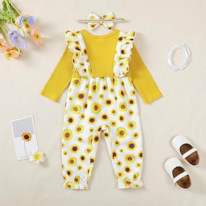 Newborn Baby Girls One Piece Romper Jumpsuit Cute Floral Print
