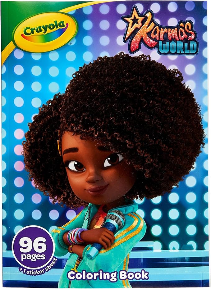 Crayola Karma's World Coloring Book, Stickers Included, Gift for Girls & Boys, 96 Pages
