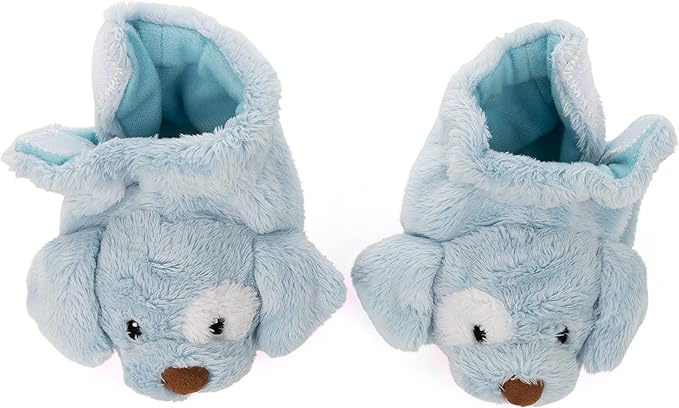 Baby GUND Spunky Puppy Rattle Booties Plush Baby Infant Shoes, Blue