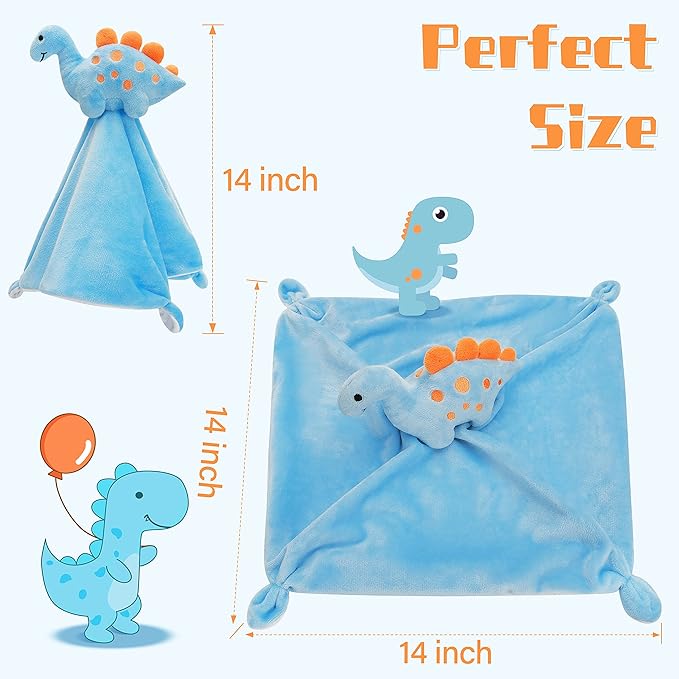 Pro Goleem Dinosaur Security Blanket Soft Loveys for Babies 14 Inch