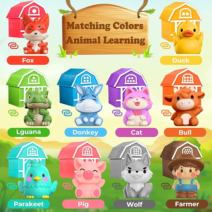 Oriate Learning Toys for 1,2 3 Year 20Pcs Farm 12+ Months