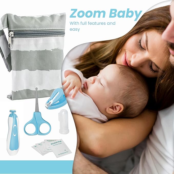 24 in 1 Baby Health Care and Grooming Kit - Newborn Essentials, Baby Must Haves for Boys & Girls, New Baby Gift Includes Electric Nail Trimmer Baby Nasal Aspirator (Blue)