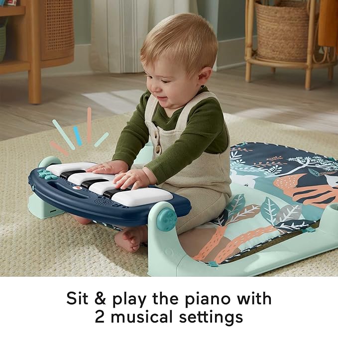 Fisher-Price Baby Playmat Kick & Play Piano Gym with Musical
