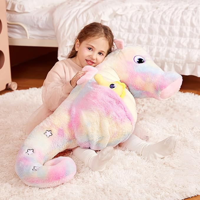 IKASA Giant Seahorse Stuffed Animal Plush Toy,30" Large Sea Horse Cute Jumbo Soft Toys