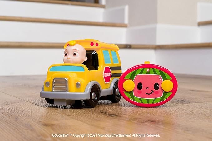 Jada Toys Cocomelon 7.5" School Bus RC Remote Control Car,