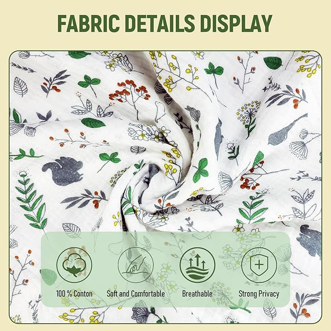 Muslin Swaddle Blanket 3 Piece Set, Breathable Multi-Functional Baby Blanket Neutral, Unisex Newborn Receiving Blankets, 49'' x 47'' Muslin Baby Car Seat Cover, Nursing Covers Newborn
