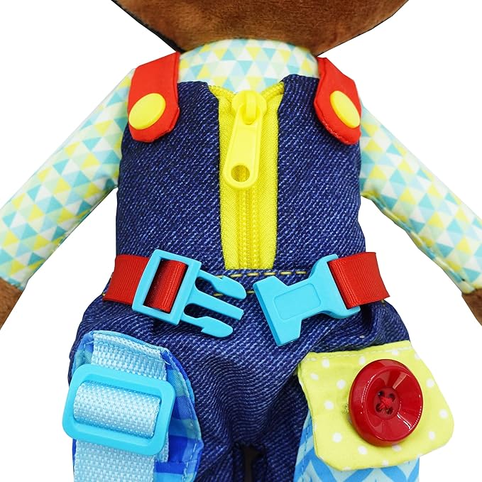 June Garden 15.5" Dressy Friends Isaiah - Educational Stuffed Plush Doll for Kids and Toddlers 2 Years and Up