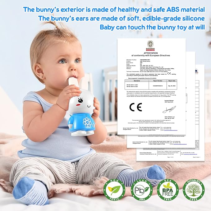 Huggable Audio Player, Early Learning Educational Toy Chinese and English Bilingual Story Machine 10+ Months