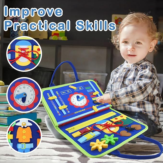 Hi-Tech Busy Book Toys, Montessori Sensory Book for Toddlers 1 2 3 4 5 Years Old