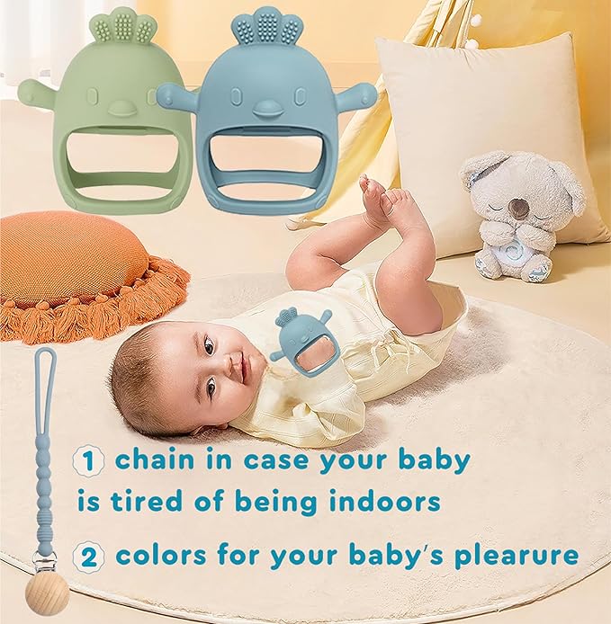 3 Packs Baby Teether Toy for 0-6 6-12 Months,Hold & Wear
