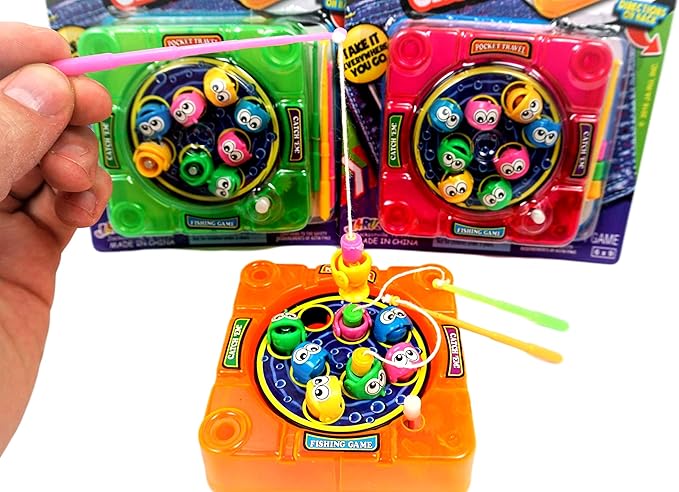 JA-RU Pocket Travel Magnetic Fishing Game (6 Toys) Classic Rotating 3205-6p