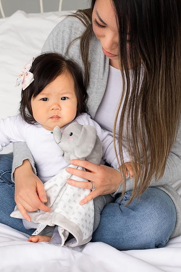 Pearhead Elephant Security Blanket, Soft Baby Lovey for Babies