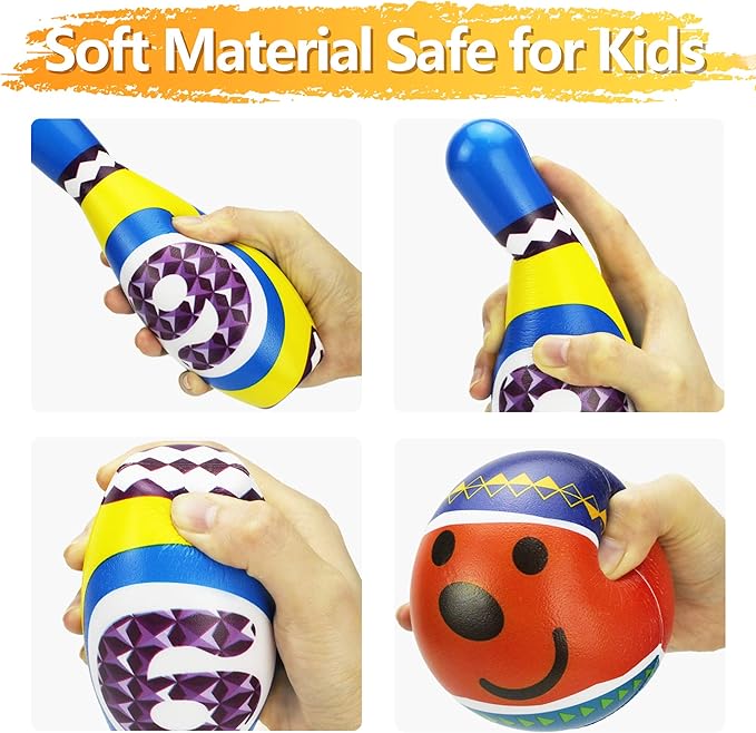 iPlay, iLearn Kids Bowling Toys Set 10 Foam 18 24 2 3