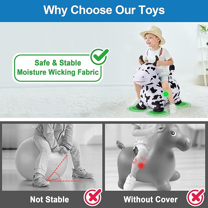 iPlay, iLearn Bouncy Pals Cow Hopping Horse 18 Months 2 3 4 5
