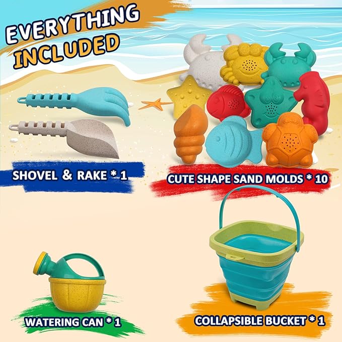 HomeMall 14PCS Beach Toys for Kids, Sand Toys Set for Toddlers