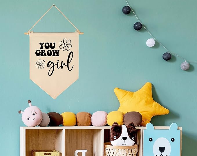 You Grow Girl-Daisy Decor-Flag Sign Gifts for Baby Newborn Boys