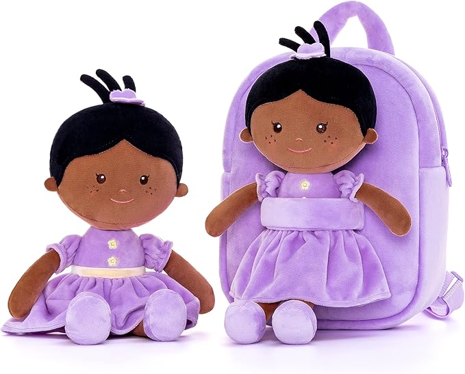 Onetoo Toddler Backpack Kids Backpacks with Soft Tanned Baby Dolls 9"