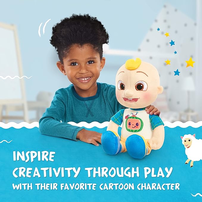 Just Play Cocomelon 100% Recycled Materials 13-inch JJ Plush Stuffed Doll, Super-Soft and Huggable, Kids Toys for Ages 18 Month (Pack of 4)