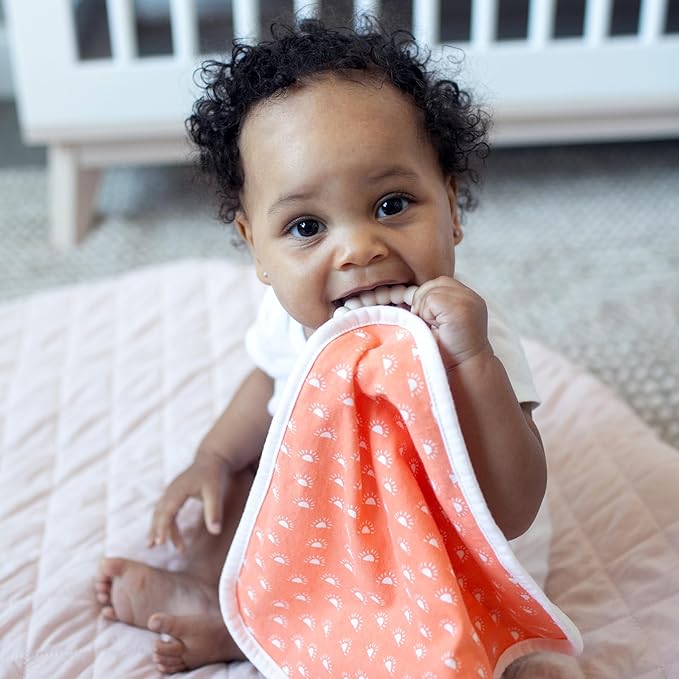 Dr. Brown's Lovey Blanket with Beaded Teether Ring and HappyPaci 100% Silicone One-Piece Pacifier, Soothing Security Blanket Set for Baby 0m+