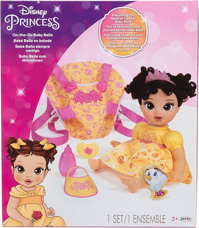 Disney Princess Belle Baby Doll Deluxe with Tiara, Carrier