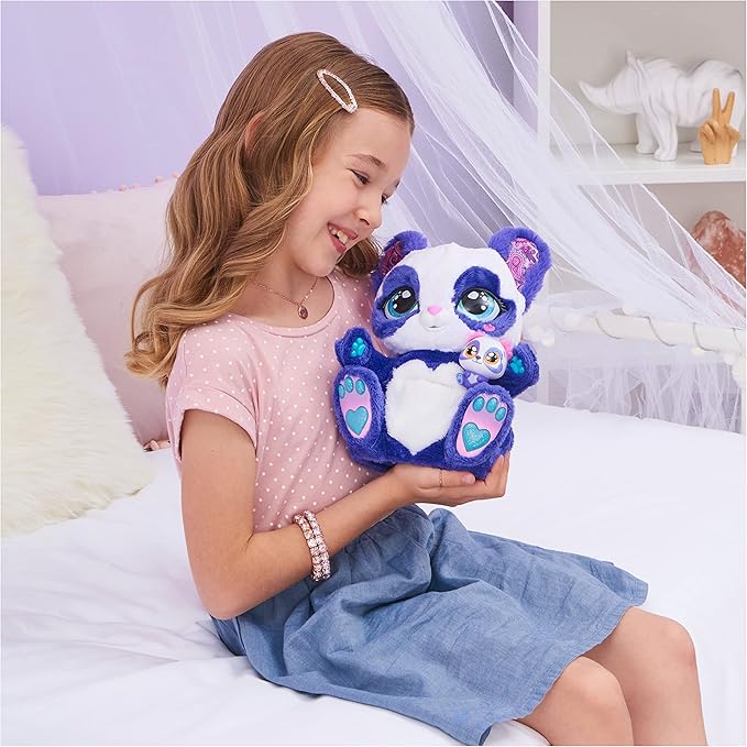 Interactive Panda-Roo Plush Toy with Mystery Baby-Roo Surprise - Over 150 Sounds & Actions, 10+ Engaging Games 5+