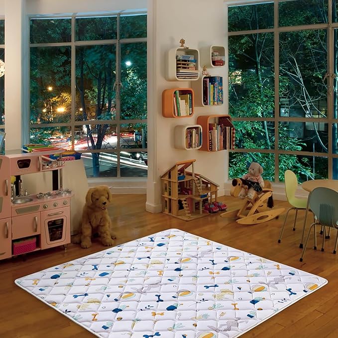 Premium Foam Baby Play Mat, 50x50 Inch Foldable and Machine Washable Crawling Mat