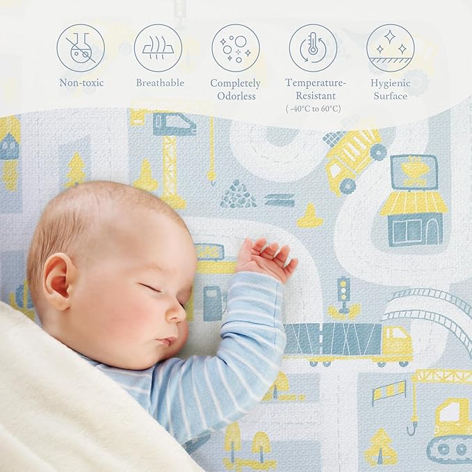 Super 1 Inch Thick Premium Quality Exercise & Baby Foam Play Mats - Expandable Large Non-Toxic Odorless Floor Mat 6 Tiles 6x4ft -Peel-Resistant