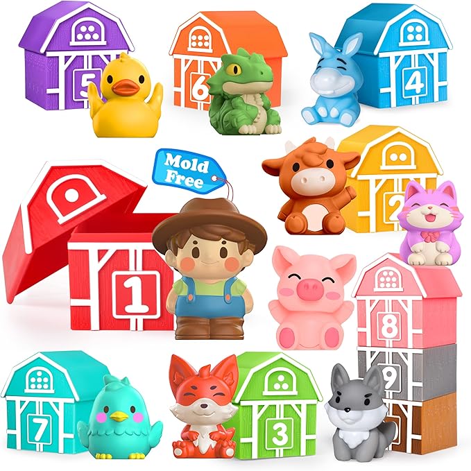 Oriate Learning Toys for 1,2 3 Year 20Pcs Farm 12+ Months