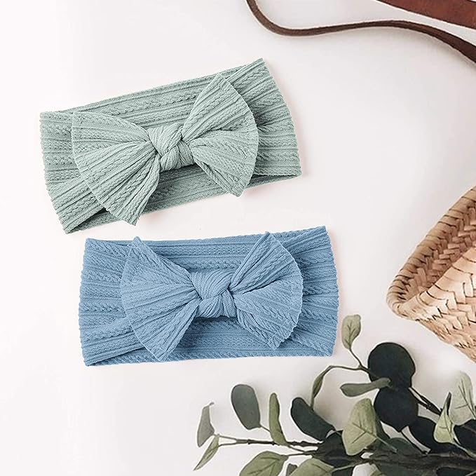 Niceye Pack of 10, Baby Girls Headbands with Bows Handmade
