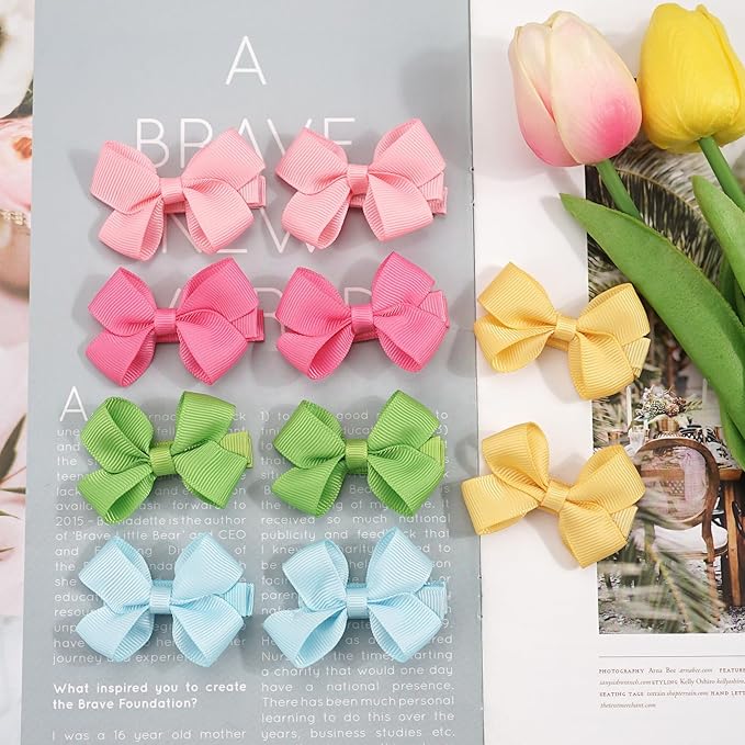 CLLOT 50PCS 2inch Baby Hair Clips - Fully Lined Baby 25 Colors