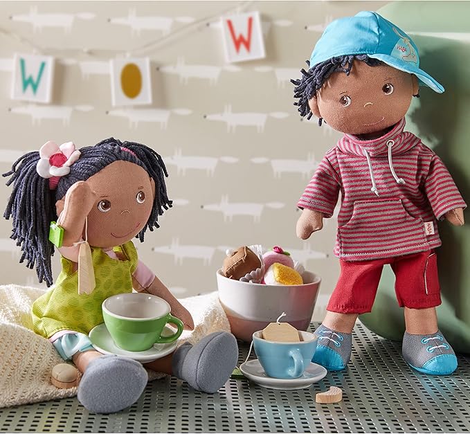 HABA William 12" Soft Boy Doll - Machine Washable with Removable Clothing and Embroidered Face