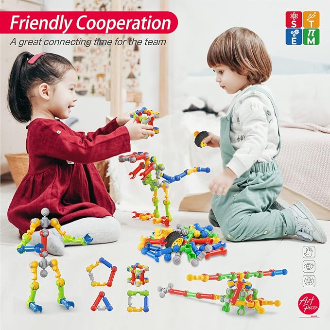 Kids Building Kit STEM Toys Building Blocks Toy Educational Construction 3-8 Best (STEM-170PCS)
