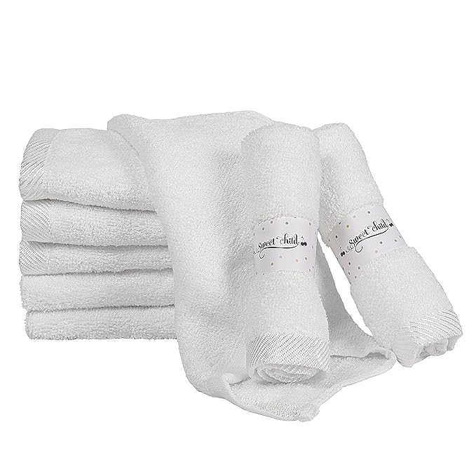 Sweet Child 8-Pack Baby Washcloths -Super Soft Rayon Washcloth, Baby Wash Cloths for Newborn