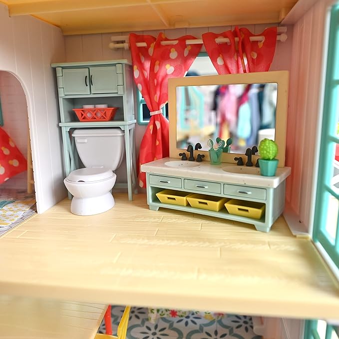 Sunny Days Entertainment Honey Bee Acres Bubbly Bee Bathroom Dollhouse Furniture, 30 Pieces