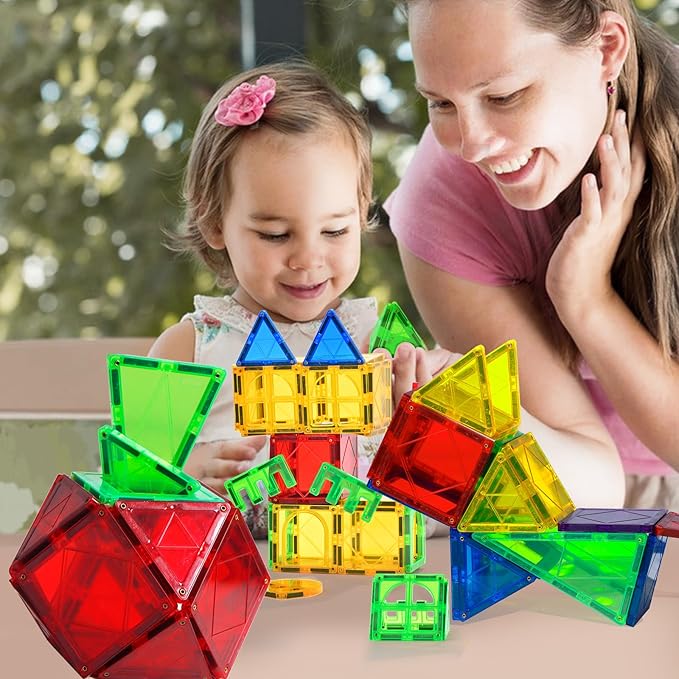 MAGBLOCK Magnetic Blocks - 32 Pcs Magnetic Tiles for Kids Ages 3-5 Magnet Blocks Tiles for Toddlers Magnetic Toys Educational Set