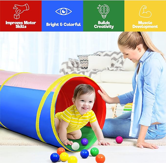 Hide N Side 6ft Crawl Through Play Tunnel Toy, Pop