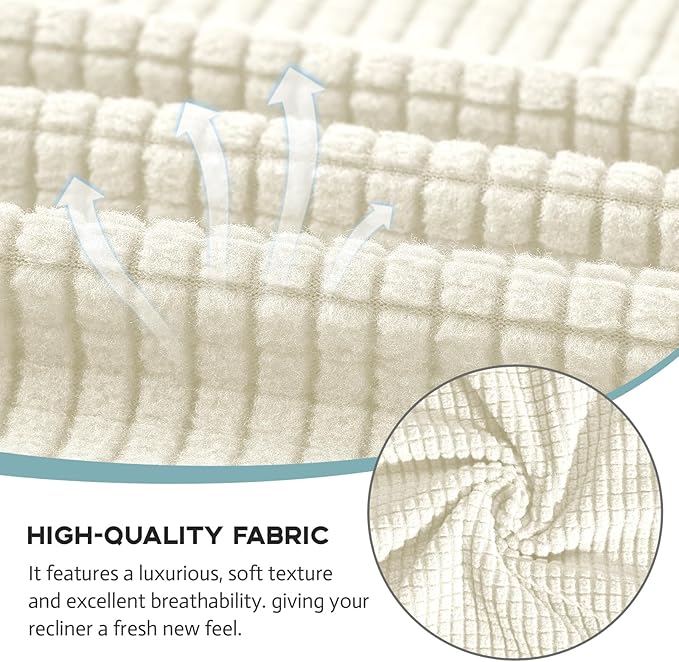 Recliner Chair Cover Lazy Boy Recliner Covers Recliner Covers for Recliner Chair 1 Piece Furniture Protector Prevent wear and pet Hair(Recliner,Beige)