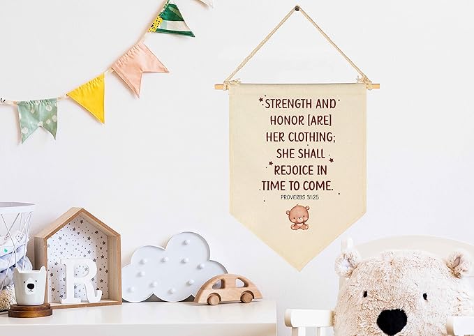 Stremgth and Honor are Her Clothing-Bible Verse Sign-Scripture Decor-Flag Decor