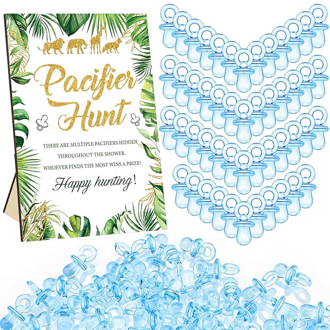 Thyle 51 Pcs Pacifier Hunt Baby Shower Games Include Baby 50 Acrylic