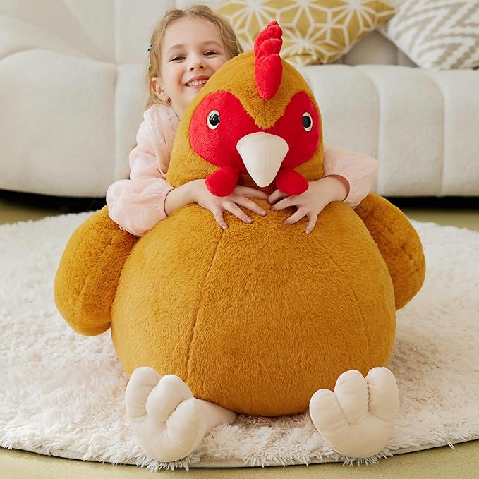 IKASA Giant Chicken Stuffed Animl Plush Toy,Big Large Jumbo Soft Toys 25.5" Huge