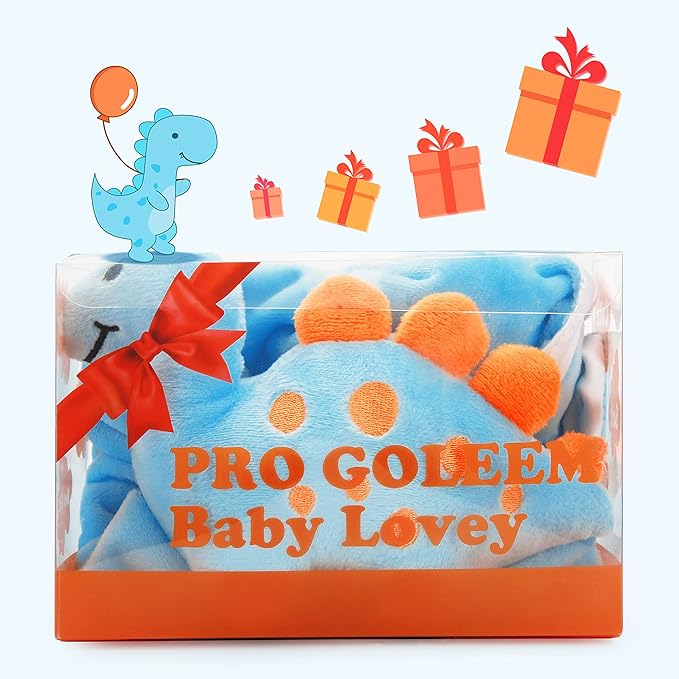 Pro Goleem Dinosaur Security Blanket Soft Loveys for Babies 14 Inch