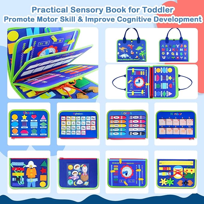 Hi-Tech Busy Board Toys, Busy Book for Toddlers 1-5 Year Old