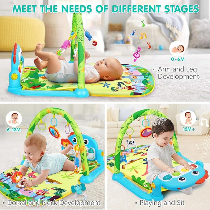 Baby Play Mat Baby Toys Tummy Time Mat Baby Activity 0-6 6-12