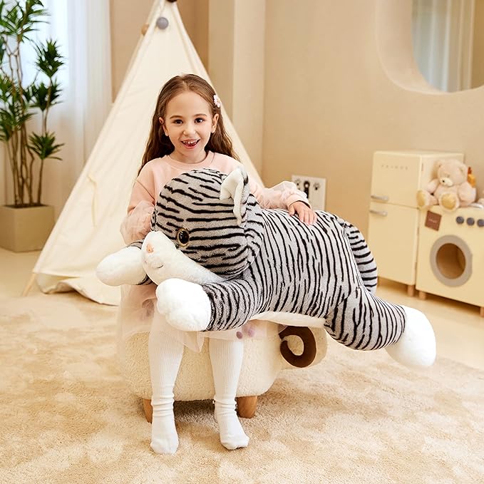 IKASA Giant Striped Cat Stuffed Animal Plush Toy,Large Kitten Big Jumbo Soft Toys 30" Huge