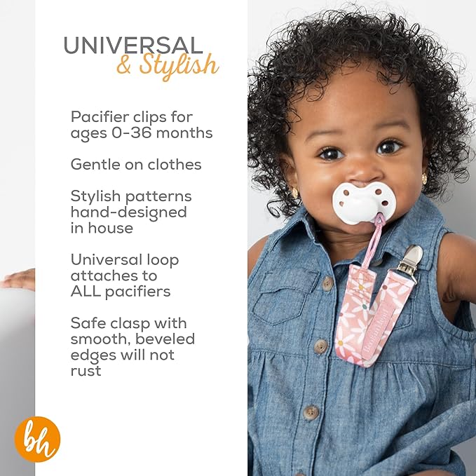 BooginHead by Infantino Universal Pacifier Clips, Infant & Toddler Girls